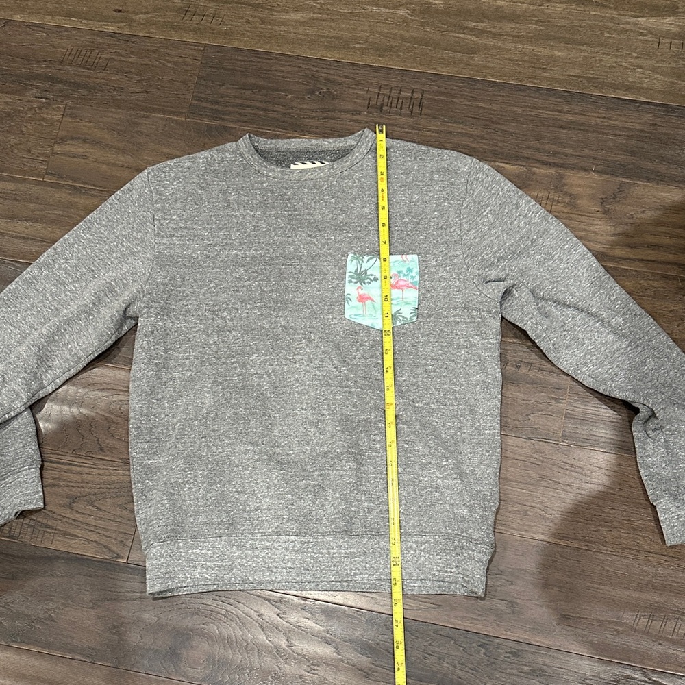 Vans Gray Crewneck with Flamingo 🦩 Tropical Pocket